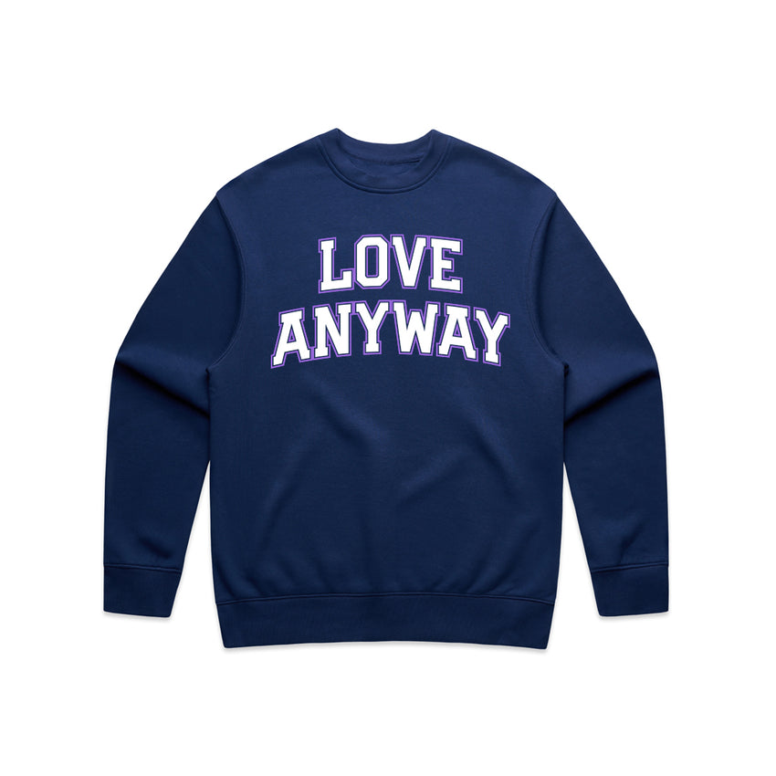 "Love Anyway" Unisex Sweatshirt, Navy