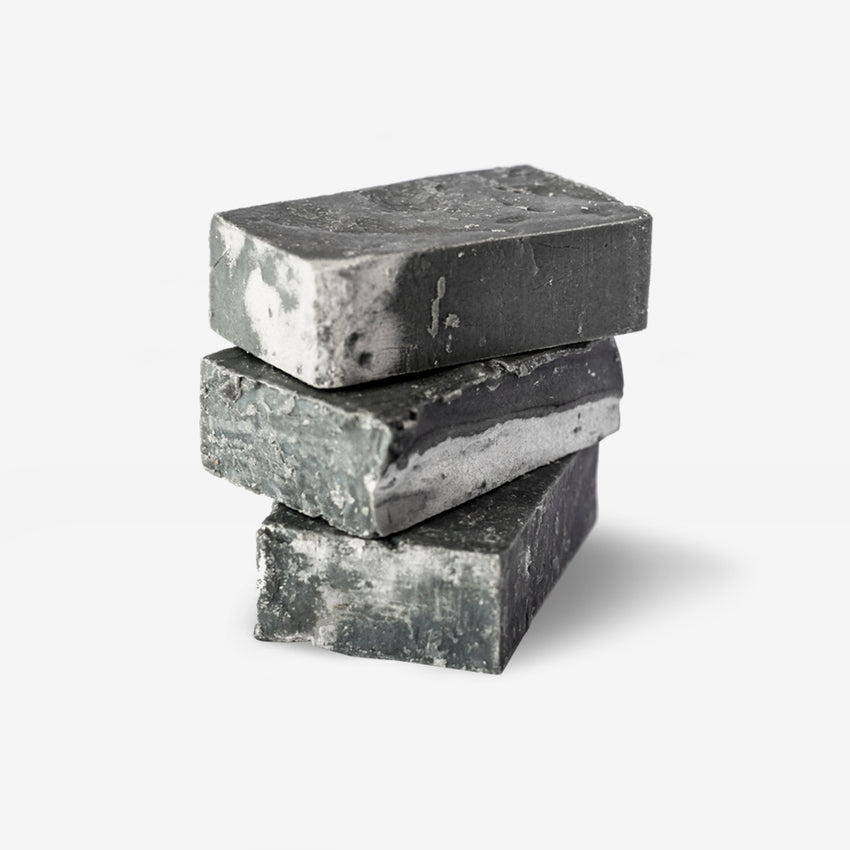 Charcoal Olive Oil Soap bars stacked