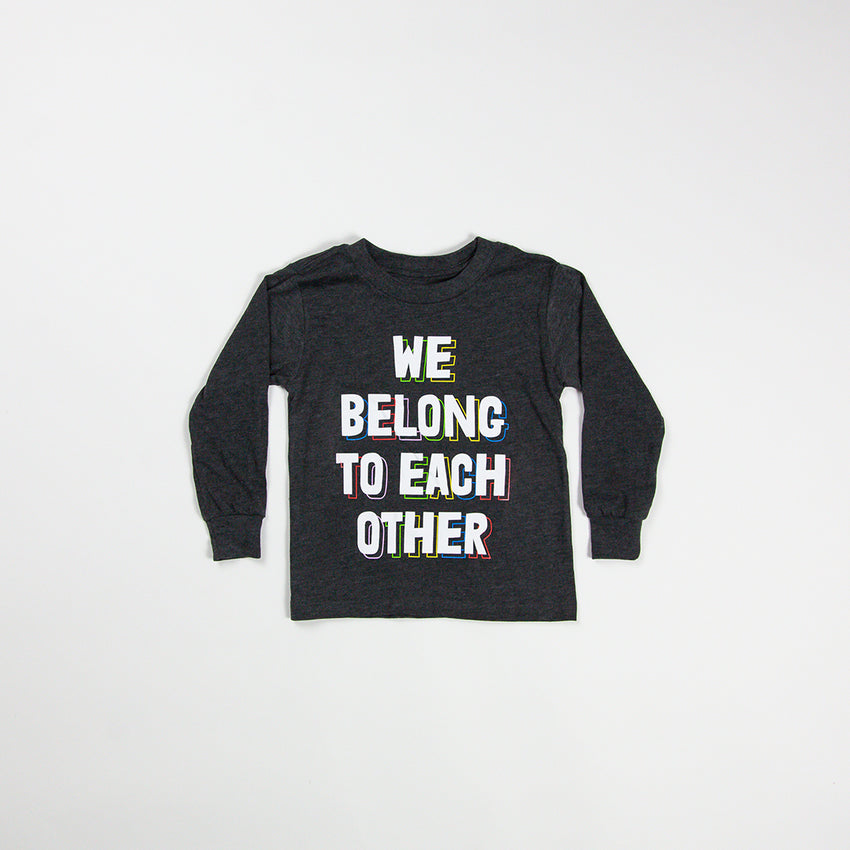 "We Belong To Each Other" Kid Long Sleeve Shirt, Heather Grey