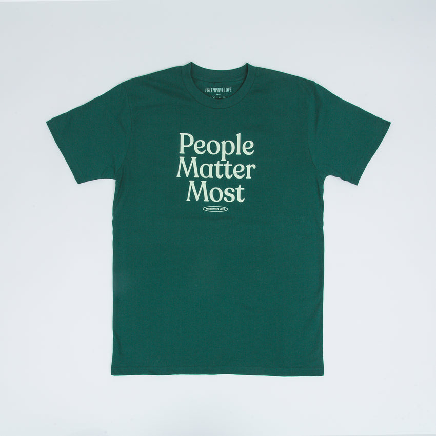 "People Matter Most" Unisex Heavyweight T-Shirt, Jade Green