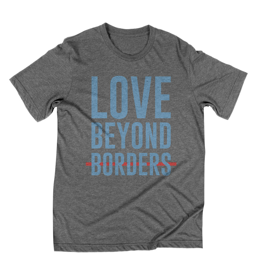"Love Beyond Borders" Unisex T-Shirt - Grey