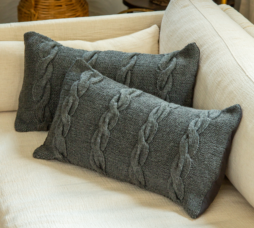 Handmade Grey Pillow