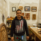 Refugee-Made Magnetic Wooden Art Print Hanger - Sapele