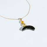 Amber Moon Bead Drop Necklace