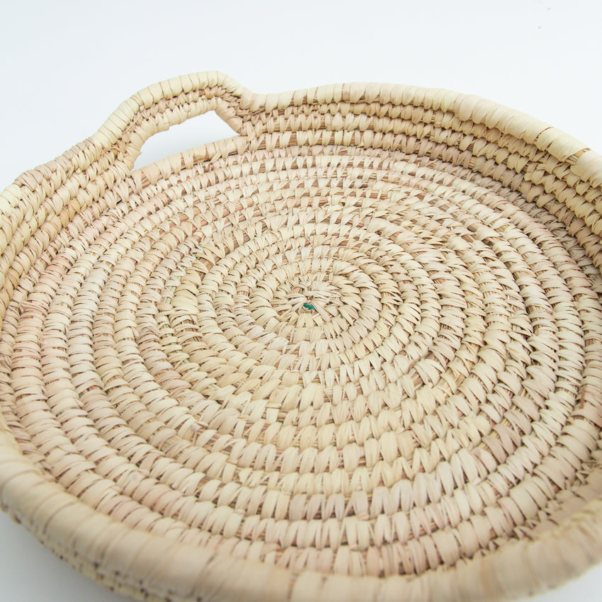 Hand-Woven Palm Frond Tray Basket