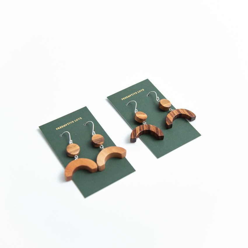 Wood Arch Earrings