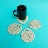 Hand-Woven Palm Frond Coasters Set