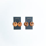 Wood Drop Circle Earrings