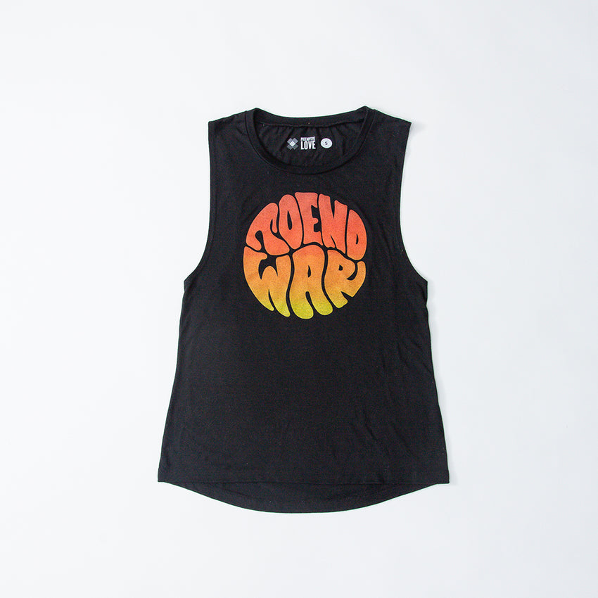 "To End War" Sunset Flowy Muscle Tank Top